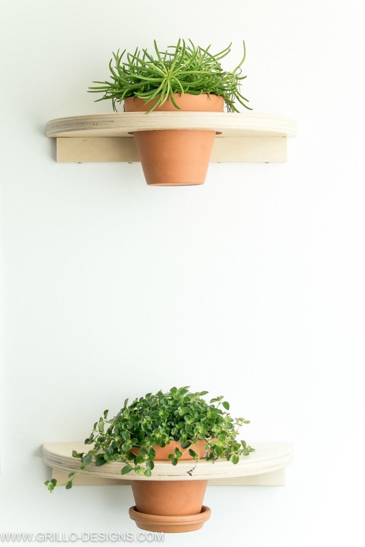 DIY Stool planter shelf