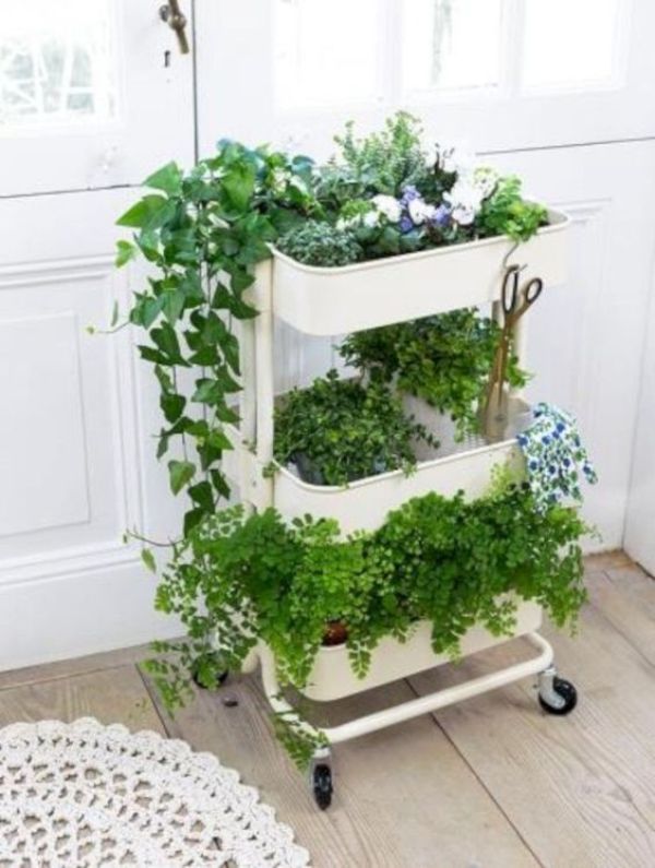 IKEA Hack for happy plants using RASKOG rolling cart